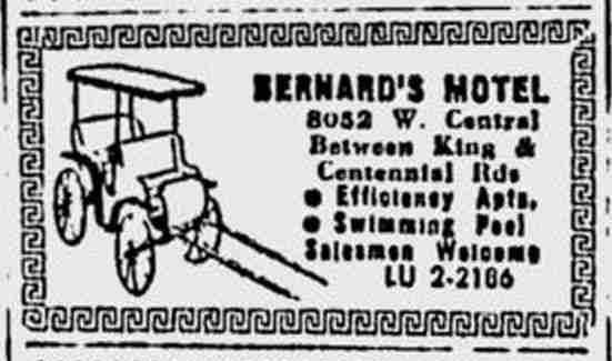 Bernard’s Motel – 8052 W. Central Ave.