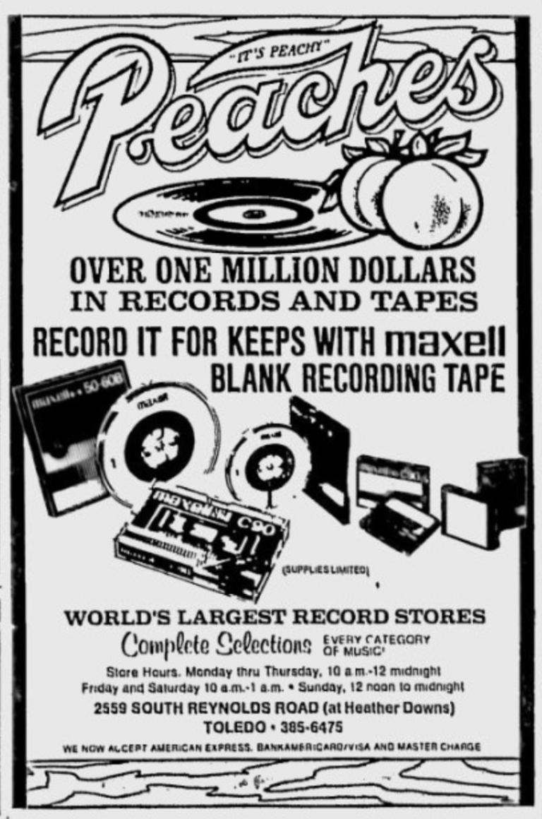 Peaches Records & Tapes Retro Toledo Metro