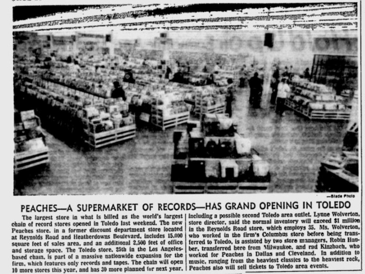 Peaches Records & Tapes Retro Toledo Metro